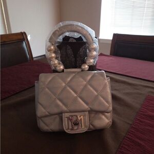 Badgley Mischka Silver Quilted Mini Bag